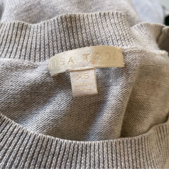 Anthropologie Lisa Todd Frenchie French Bulldog Patchwork Abstract Sweater Sz XS - Picture 8 of 12